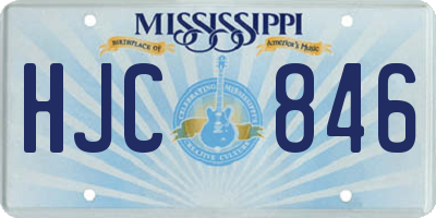 MS license plate HJC846