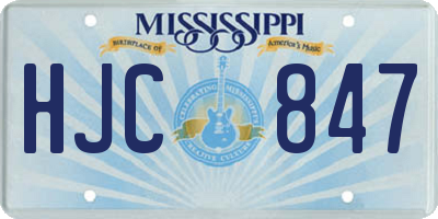 MS license plate HJC847