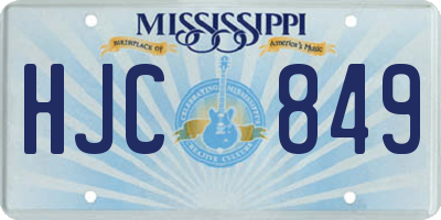 MS license plate HJC849