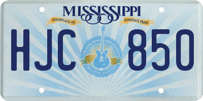 MS license plate HJC850