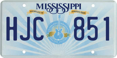 MS license plate HJC851