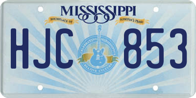 MS license plate HJC853