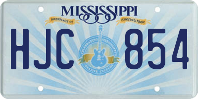 MS license plate HJC854