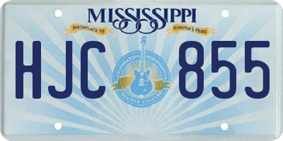 MS license plate HJC855