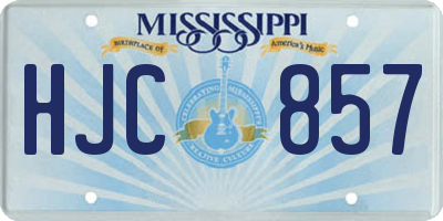 MS license plate HJC857