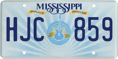 MS license plate HJC859