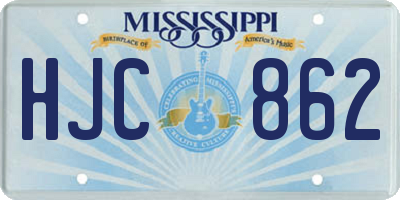 MS license plate HJC862