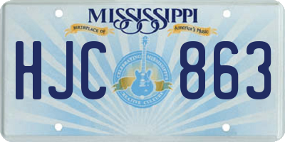 MS license plate HJC863