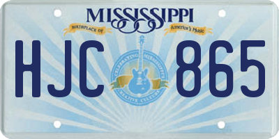 MS license plate HJC865