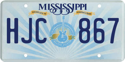 MS license plate HJC867