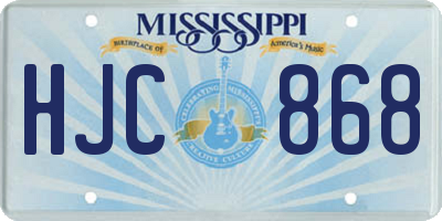 MS license plate HJC868