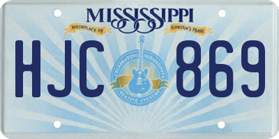 MS license plate HJC869