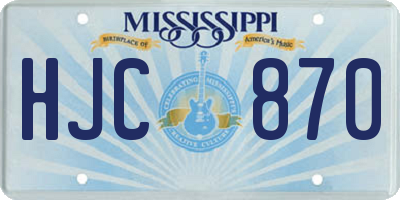 MS license plate HJC870
