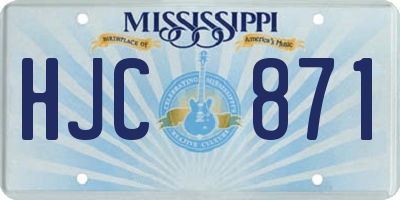 MS license plate HJC871