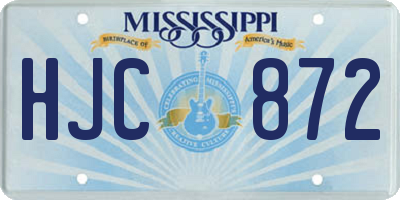 MS license plate HJC872