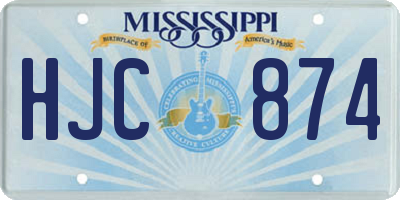MS license plate HJC874