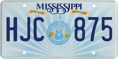 MS license plate HJC875