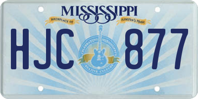 MS license plate HJC877