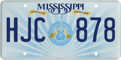 MS license plate HJC878
