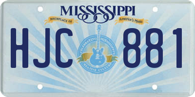 MS license plate HJC881