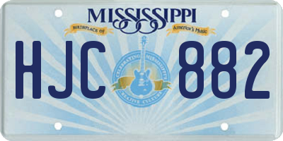 MS license plate HJC882