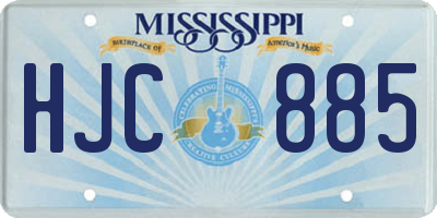 MS license plate HJC885