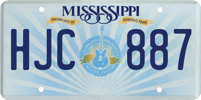 MS license plate HJC887