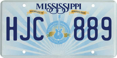 MS license plate HJC889