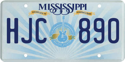 MS license plate HJC890