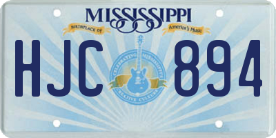 MS license plate HJC894