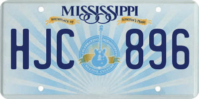 MS license plate HJC896