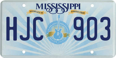 MS license plate HJC903