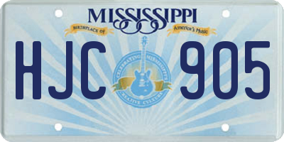 MS license plate HJC905
