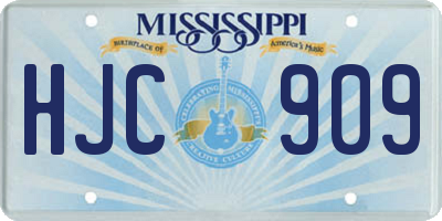MS license plate HJC909