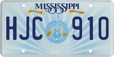 MS license plate HJC910