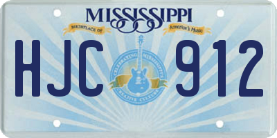 MS license plate HJC912