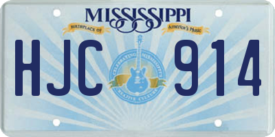 MS license plate HJC914