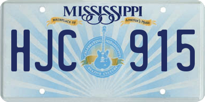 MS license plate HJC915