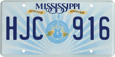 MS license plate HJC916