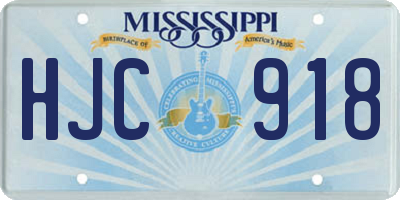 MS license plate HJC918