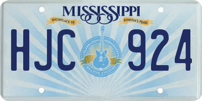 MS license plate HJC924