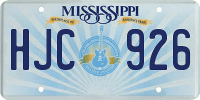 MS license plate HJC926
