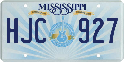 MS license plate HJC927