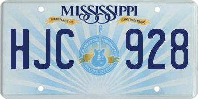 MS license plate HJC928