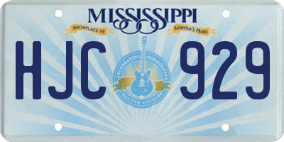 MS license plate HJC929