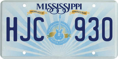 MS license plate HJC930