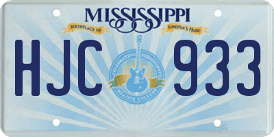 MS license plate HJC933