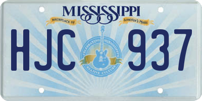 MS license plate HJC937