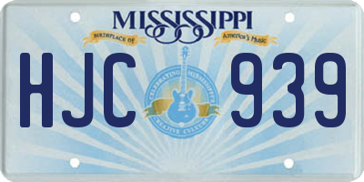MS license plate HJC939