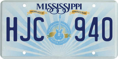 MS license plate HJC940
